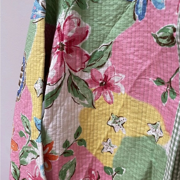 Alfred Dunner Women’s Jacket Blazer 16 Reversible Open Quilted Floral Checked - Picture 3 of 7